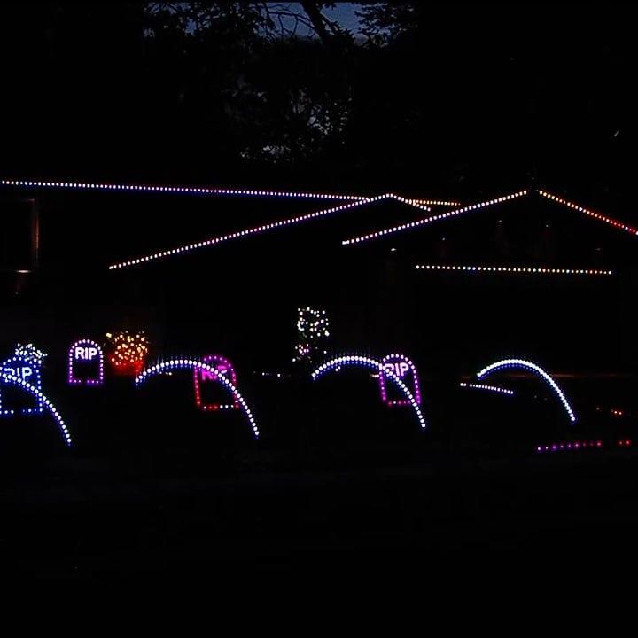 Spooktacular! 16-year-old creates elaborate Halloween light display